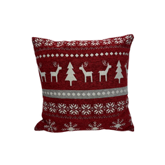 Nordic Kerst Kussen Rood 45x45 cm | Warme Feestdagen Look