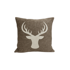 Deer Kerst Kussen Taupe 45x45 cm