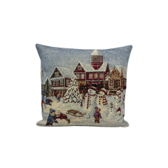 Gobelin Kerst Kussen Alpen Woud 45x45 cm