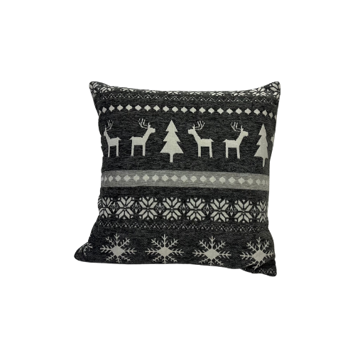 Nordic Kerst Kussen Grijs 45x45 cm | Scandinavische Winterstijl