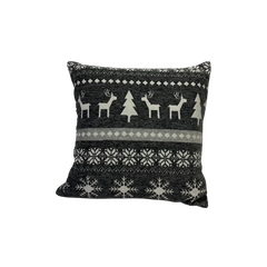Nordic Kerst Kussen Grijs 45x45 cm | Scandinavische Winterstijl
