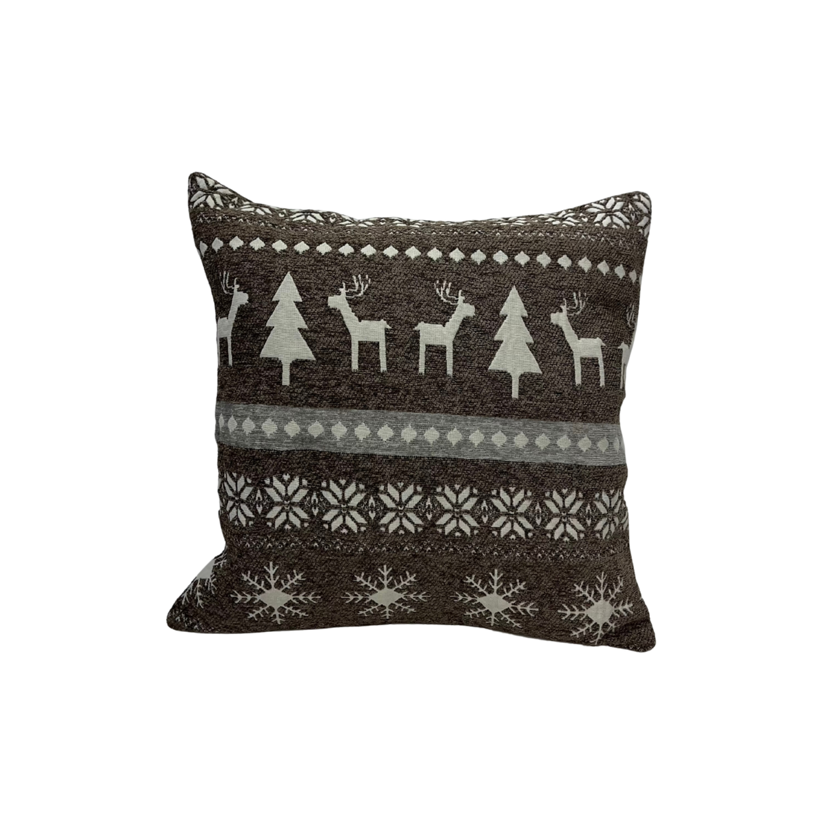 Nordic Kerst Kussen Bruin 45x45 cm | Natuurlijke Kerstsfeer